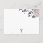 Carte D'accompagnement Dusty Purple & Blue Boho Détails Floral Mariage (Dos)