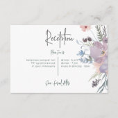 Carte D'accompagnement Dusty Purple & Blue Boho Floral Mariage de récepti (Devant)