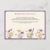 Carte D'accompagnement Dusty Purple Boho Fleur sauvage Détails Mariage (Devant)