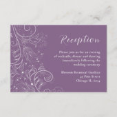 Carte D'accompagnement Dusty Purple Élégante Réception De Mariage Floral (Devant)