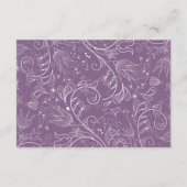 Carte D'accompagnement Dusty Purple Élégante Réception De Mariage Floral (Dos)