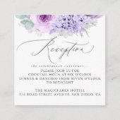 Carte D'accompagnement Dusty Purple Floral Mariage Réception (Devant)
