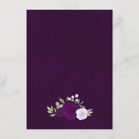 Carte D'accompagnement Dusty Purple & Plum Rose Rustic Mariage Détails (Dos)