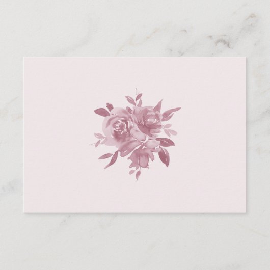 Carte D'accompagnement Dusty Rose Aquarelle Floral Détails du Mariage (Dos)