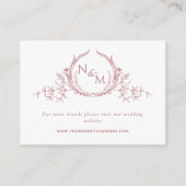 Carte D'accompagnement Dusty Rose Aquarelle Monogram Mariage Website (Devant)