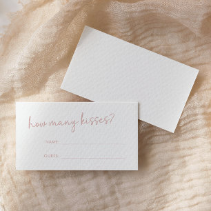 Carte D'accompagnement Dusty rose & blanc minimaliste Combien de baisers 
