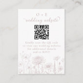 Carte D'accompagnement Dusty Rose Botanical Minimal Wedding Website QR  (Devant)