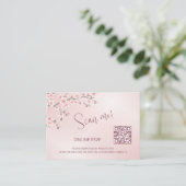 Carte D'accompagnement Dusty rose cerisier Blossom QR Code RSVP en ligne (Debout devant)