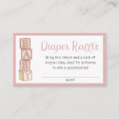Carte D'accompagnement Dusty Rose Diaper Raffle Card | Baby Shower Insert (Devant)