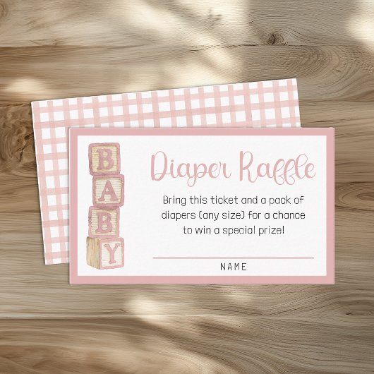 Carte D'accompagnement Dusty Rose Diaper Raffle Card | Baby Shower Insert