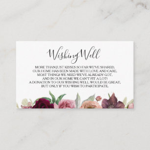 Carte D'accompagnement Dusty Rose Floral Mariage Wishing well
