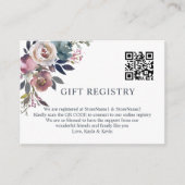 Carte D'accompagnement Dusty Rose Mauve Navy Blue QR code DON Registre (Devant)