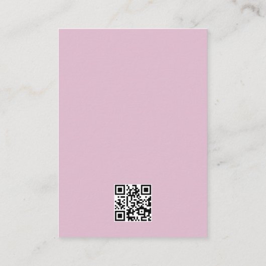 Carte D'accompagnement Dusty Rose Mauve QR code Mariage DÉTAILS (Dos)