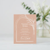 Carte D'accompagnement Dusty Rose Minimalist Arch Botanical Wedding (Debout devant)