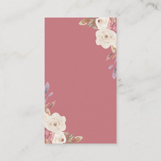 Carte D'accompagnement Dusty Rose rose Floral Citrouille de couches Raffl (Dos)
