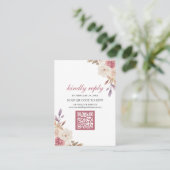 Carte D'accompagnement Dusty Rose rose Floral QR Code Mariage RSVP (Debout devant)