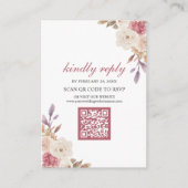 Carte D'accompagnement Dusty Rose rose Floral QR Code Mariage RSVP (Devant)