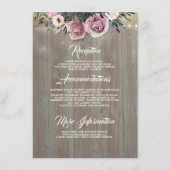 Carte D'accompagnement Dusty Rose Rustic Mariage campagnard Détails (Devant)