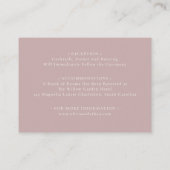 Carte D'accompagnement Dusty Rose Wildflower Details Card Wedding Insert (Dos)