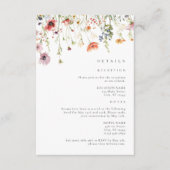 Carte D'accompagnement Dusty Rose Wildflower Wedding Details (Devant)