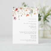 Carte D'accompagnement Dusty Rose Wildflower Wedding Details (Debout devant)