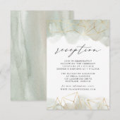 Carte D'accompagnement Dusty Sage Vert Aquarelle Réception de mariage (Devant / Derrière)