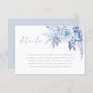 Carte D'accompagnement Dusty Sky Blue Divine Détails sur le Mariage