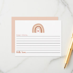 Carte D'accompagnement Earthy Tone Boho Arc-en-ciel 1er anniversaire heur