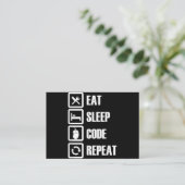 Carte D'accompagnement Eat Sleep Code Répétition Coding Programmer Ingéni (Debout devant)