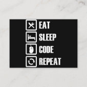 Carte D'accompagnement Eat Sleep Code Répétition Coding Programmer Ingéni (Devant)