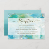 Carte D'accompagnement Eau Turquoise Gemstone Réception de mariage (Devant / Derrière)
