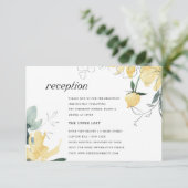 CARTE D'ACCOMPAGNEMENT EAU VERTE JAUNE PROPRE RÉCEPTION FLORALE (Debout devant)