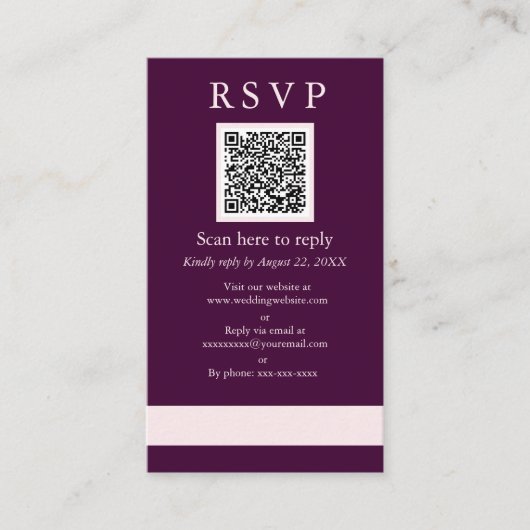Carte D'accompagnement Échantillon de Mariage de crimes royaux QR RSVP (Devant)