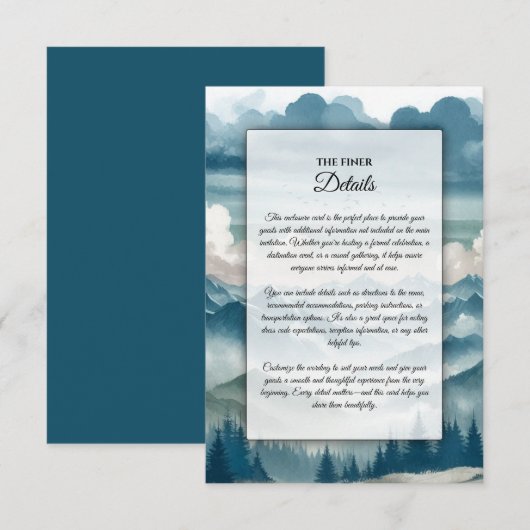 Carte D'accompagnement Échos à travers les pins bruyants (Devant / Derrière)