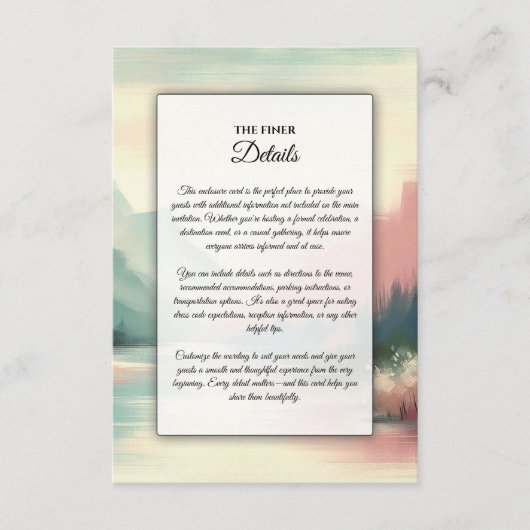 Carte D'accompagnement Echos doux des montagnes (Devant)