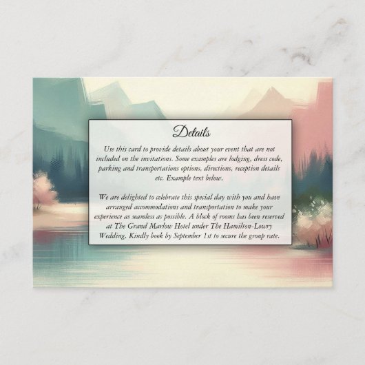 Carte D'accompagnement Echos doux des montagnes (Devant)