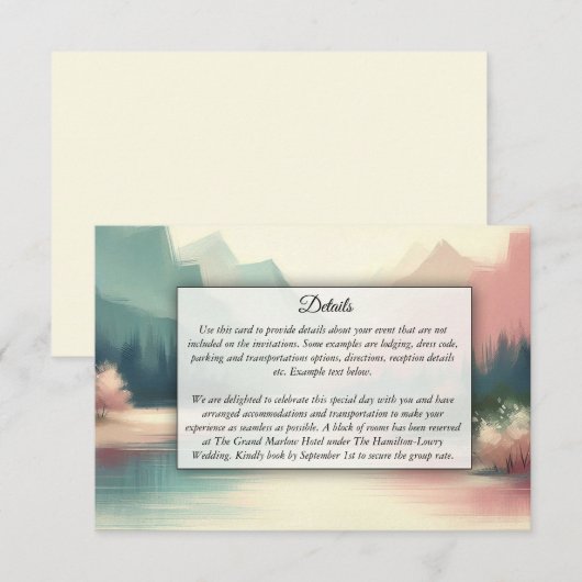 Carte D'accompagnement Echos doux des montagnes (Devant / Derrière)