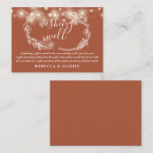 Carte D'accompagnement Éclairage à cordes de bien Terracotta Mariage (Devant / Derrière)