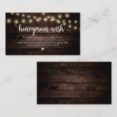 Carte D'accompagnement Eclairage Rustique, Bois, désir lune de miel (Devant / Derrière)