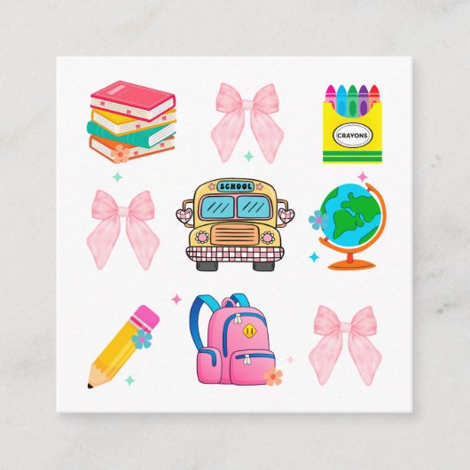 Carte D'accompagnement École Coquette, Retour À L'École Chemises, Coq Ens (Devant)