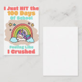 Carte D'accompagnement École de 100 jours, je viens de frapper et écrasé (Devant / Derrière)