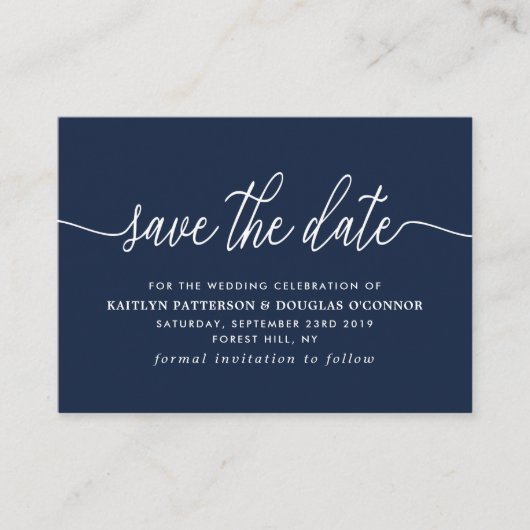 Carte D'accompagnement Économies simples de manuscrit la date (Devant)