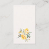 Carte D'accompagnement Écran à fleurs de rose jauneBaby shower de douche (Dos)