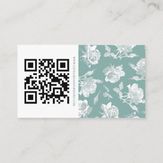 Carte D'accompagnement Écriture Calligraphique Vert Sauge QR Info Mariage