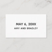 Carte D'accompagnement Écriture décontractée Black White Mariage Website (Dos)