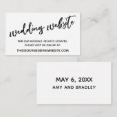Carte D'accompagnement Écriture décontractée Black White Mariage Website (Devant / Derrière)