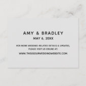 Carte D'accompagnement Écriture décontractée Gris Mariage Hébergements (Dos)