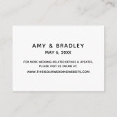 Carte D'accompagnement Écriture décontractée, Hébergements Mariages simpl (Dos)