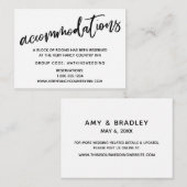 Carte D'accompagnement Écriture décontractée, Hébergements Mariages simpl (Devant / Derrière)