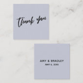 Carte D'accompagnement Écriture décontractée Mariage Merci Dusty Blue (Devant / Derrière)